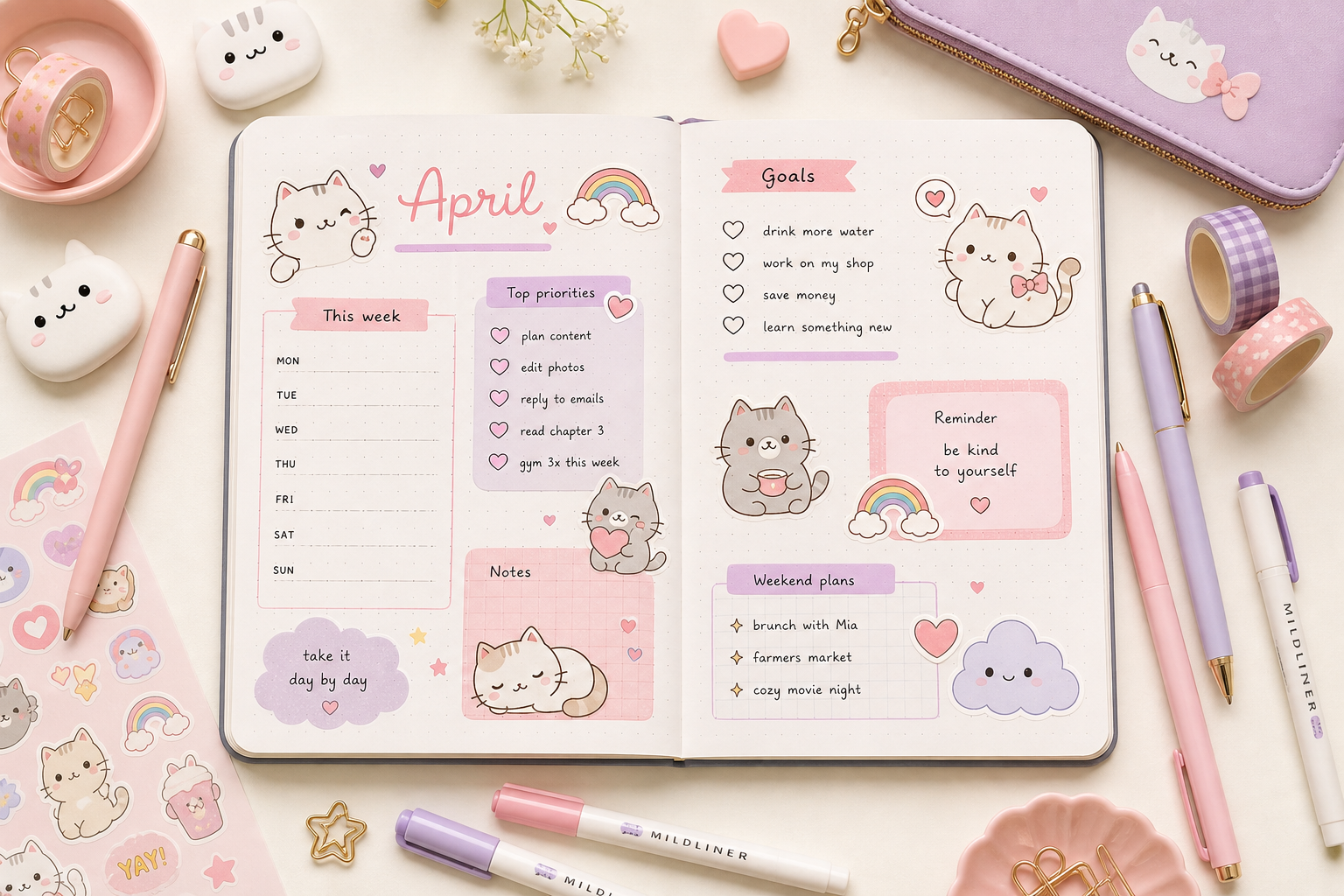 How to Use Kawaii Stickers in Your Bullet Journal